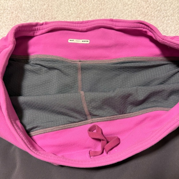 Lululemon Pace Rival Pleated Skirt Charcoal Gray Pink Golf Tennis Sports Skort - Picture 6 of 11